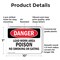Signmission Lead Work Area Poison No Smoking Or Eating Danger Sign, Plastic, 10in W x 7in L, 2PK OS-2PACK-DS-P-710-L-1421 - alternate 4